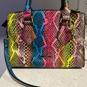 Aldo Vibrant Multicolor Snake Print Satchel